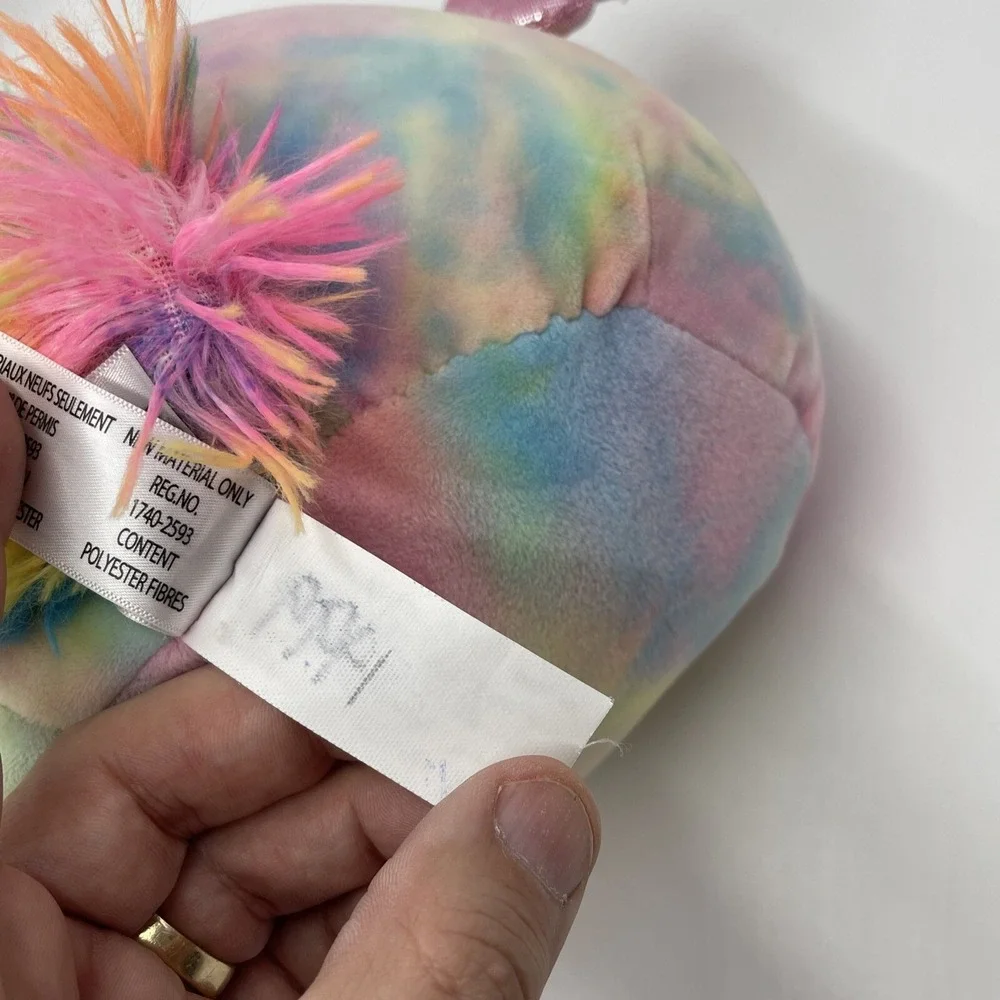 New Squishmallow‎ Jaime Tie Dye Rainbow Pegasus Shiny Wings Plush 8 inch #027